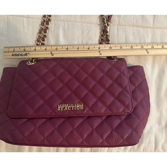 KENNETH COLE REACTION Berry Fuchsia Chain Colorful‎ Crossbody Purse - Picture 10 of 15